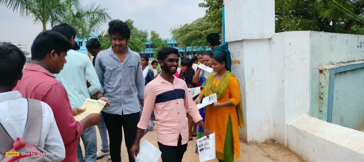 Admissions Campaign for 2023-24 The college faculty visited Intermediate Examination Centers and distributed College Brochures among the students.