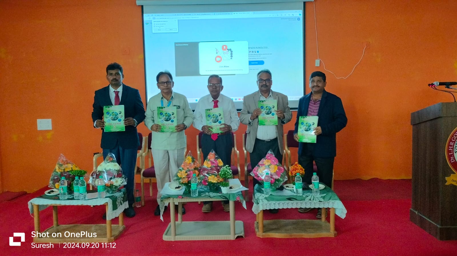 ONE DAY NATIONAL SEMINAR ON 'RECENT TRENDS IN BIOLOGICAL SCIENCE AND THEIR APPLICATIONS'